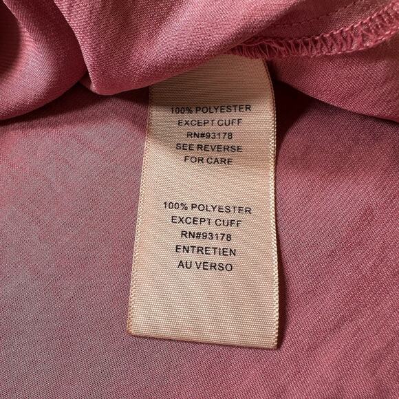 Philosophy Republic Clothing Pink Solid Ruffle Long‎ Sleeves Blouse Poly M (275) - Picture 10 of 10